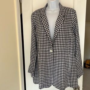 Cynthia Rowley Black and White Checkered Blazer